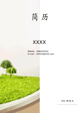 美术老师简历模板-一页式