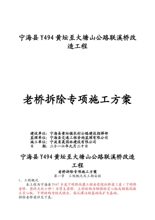 老桥拆除施工专项方案