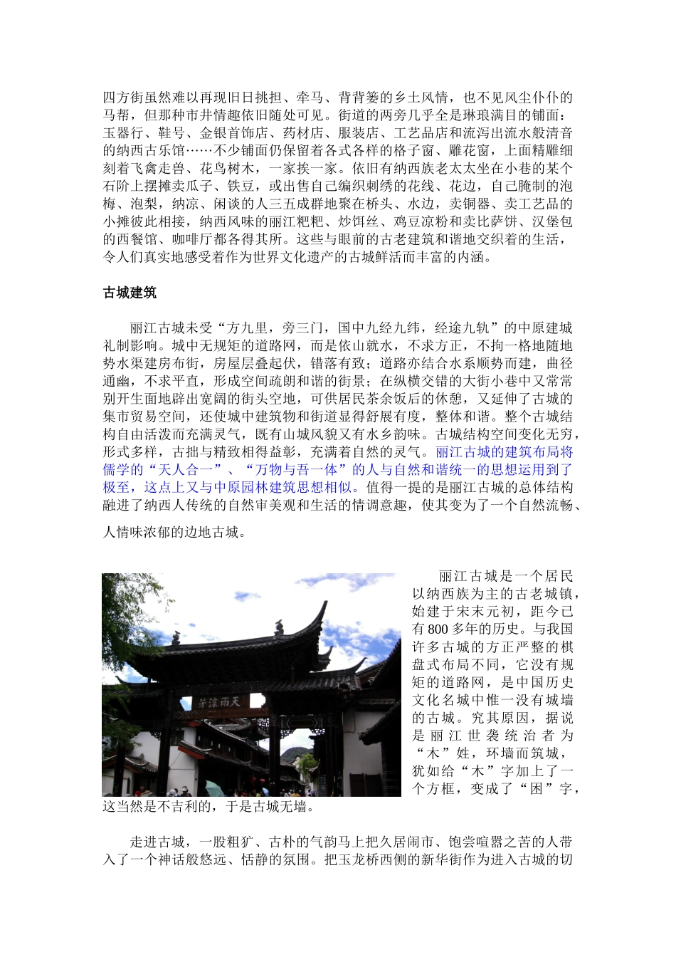 考察丽江古城的资料汇编_第2页