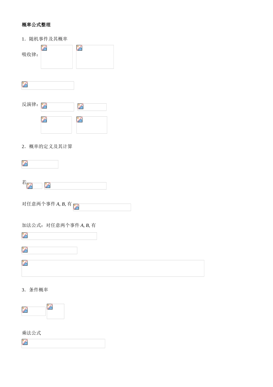 考研数学线性代数及概率公式整理_第1页