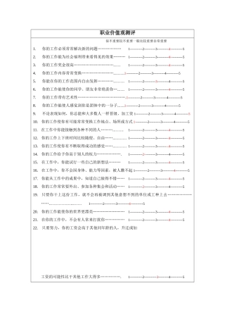 职业价值观测评