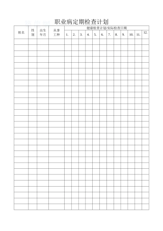 职业病定期检查计划