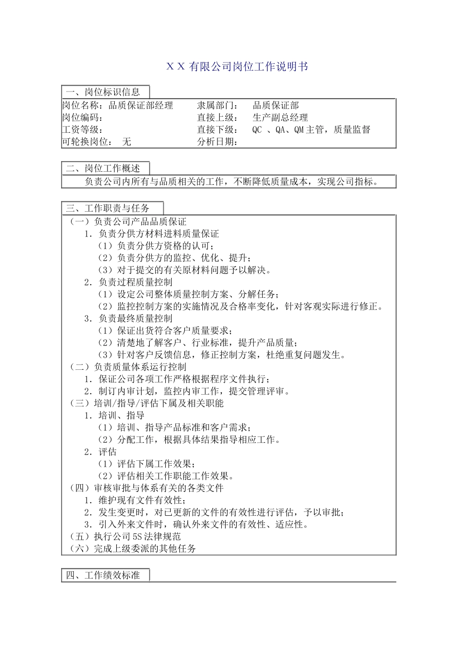 职位分析-品质保证部经理_第2页