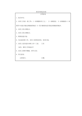 职员考核总结表