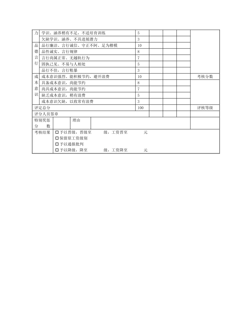 职员考核表非部门经理_第3页