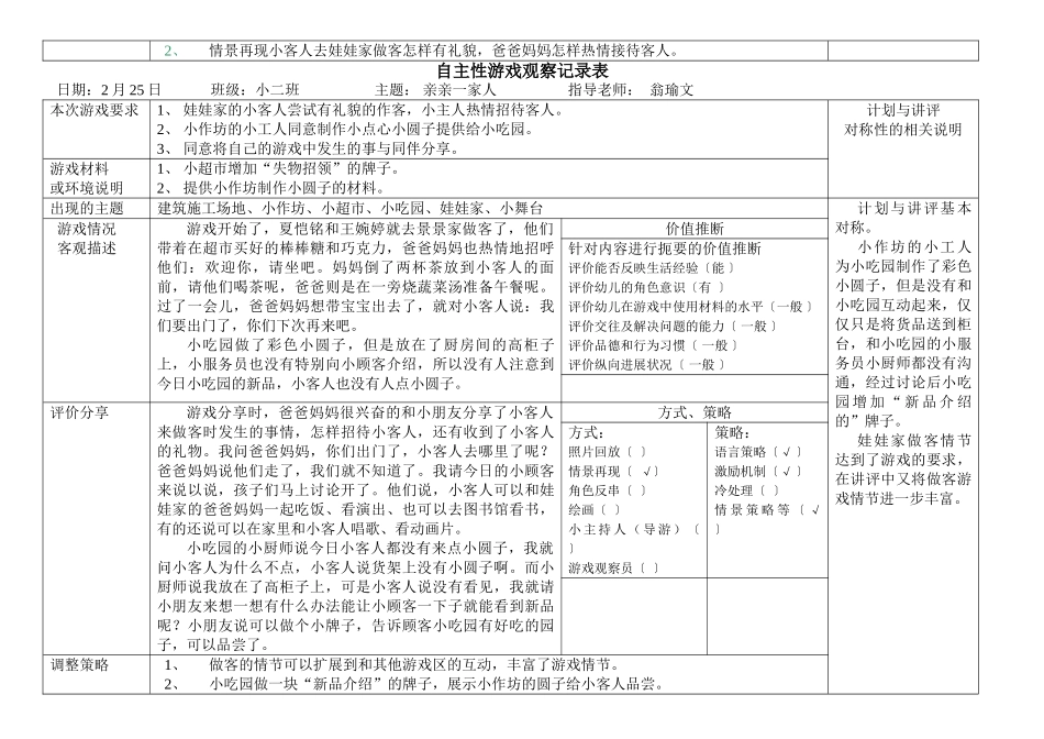 自主性游戏观察记录表_第2页