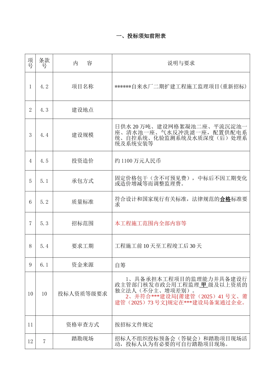 自来水厂二期扩建工程施工监理项目招标文件_第3页
