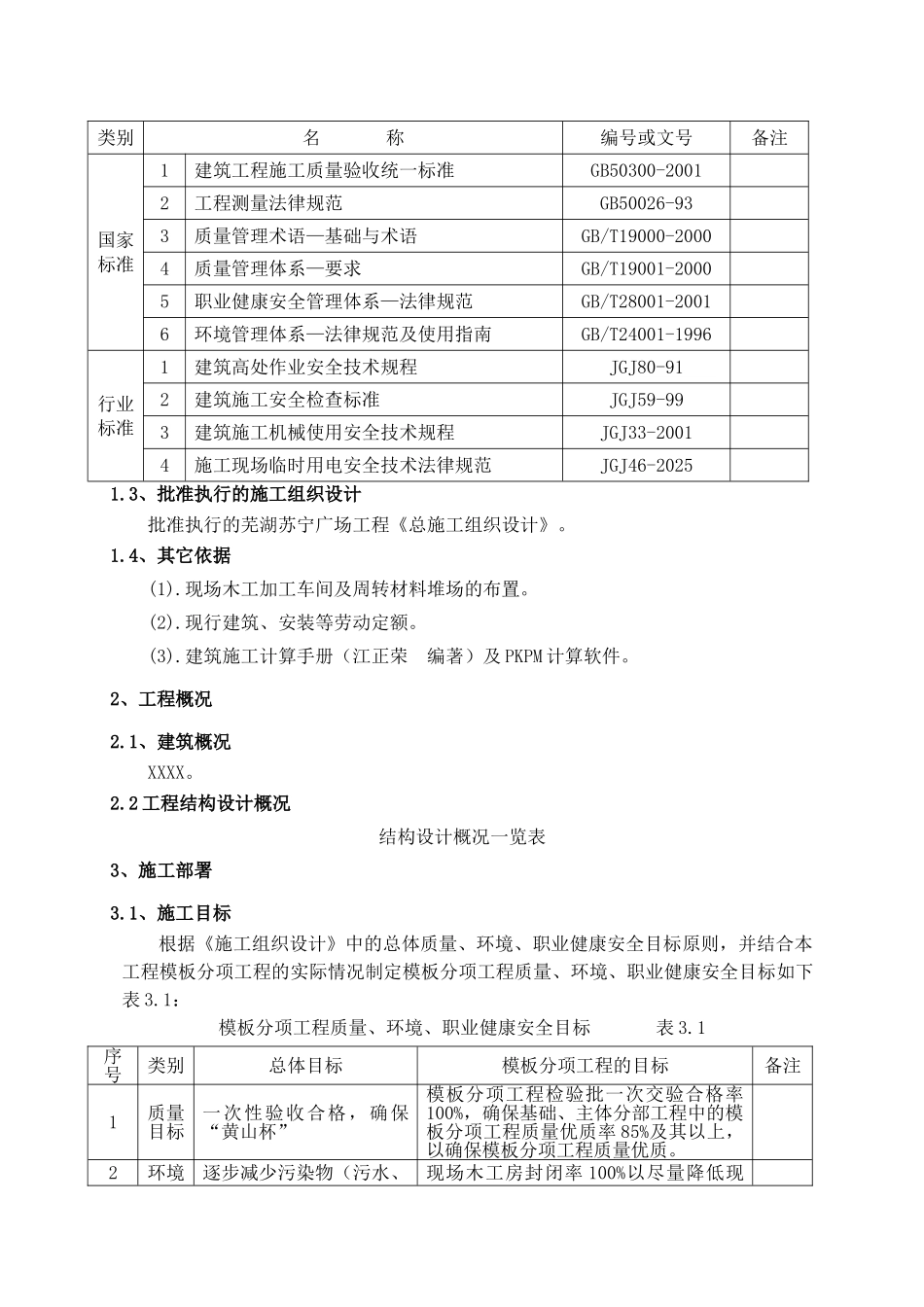 芜湖苏宁广场模板施工方案_第3页