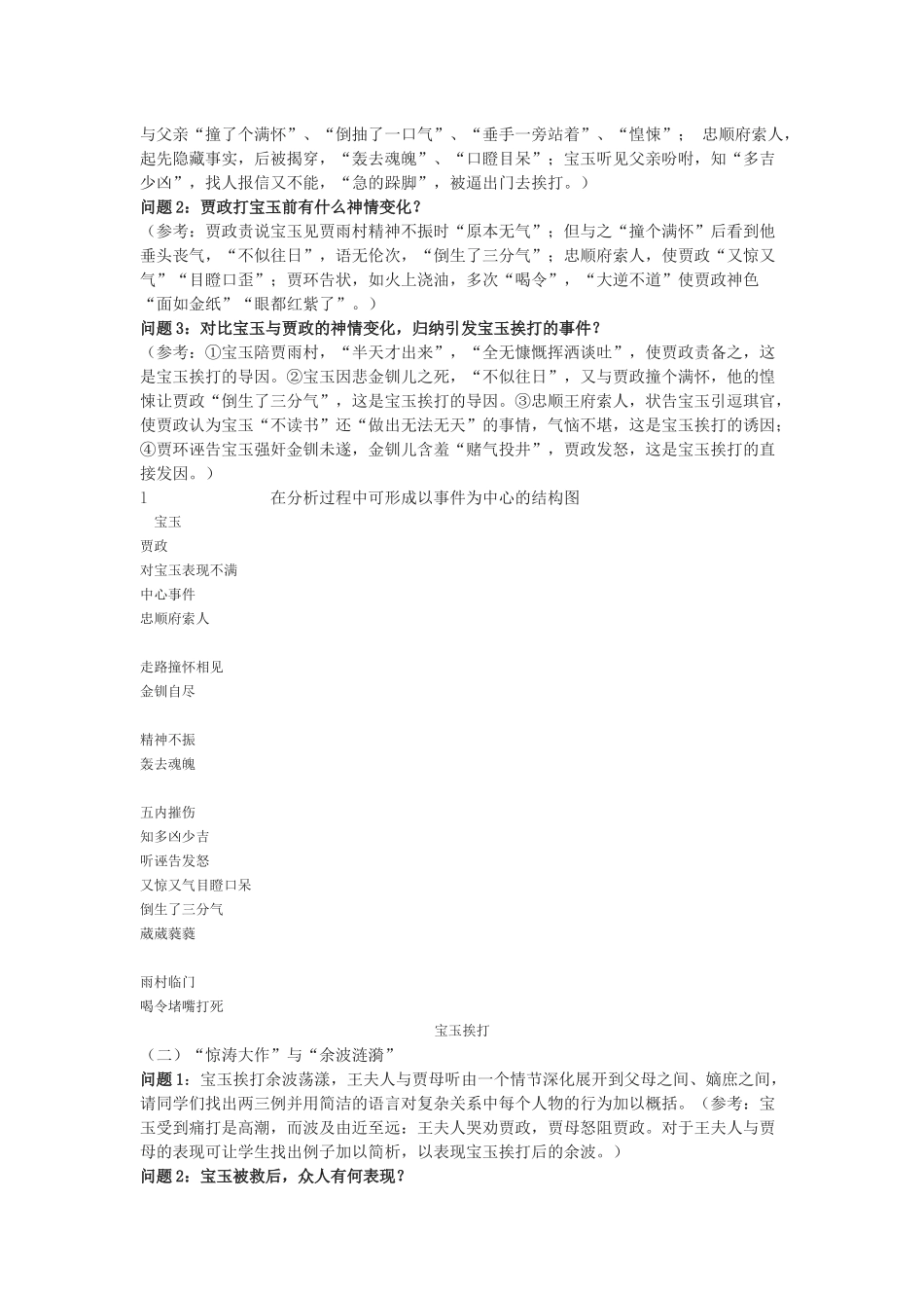 苏教版选修《宝玉挨打》教案5篇_第2页