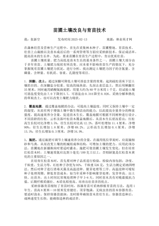 苗圃土壤改良与育苗技术