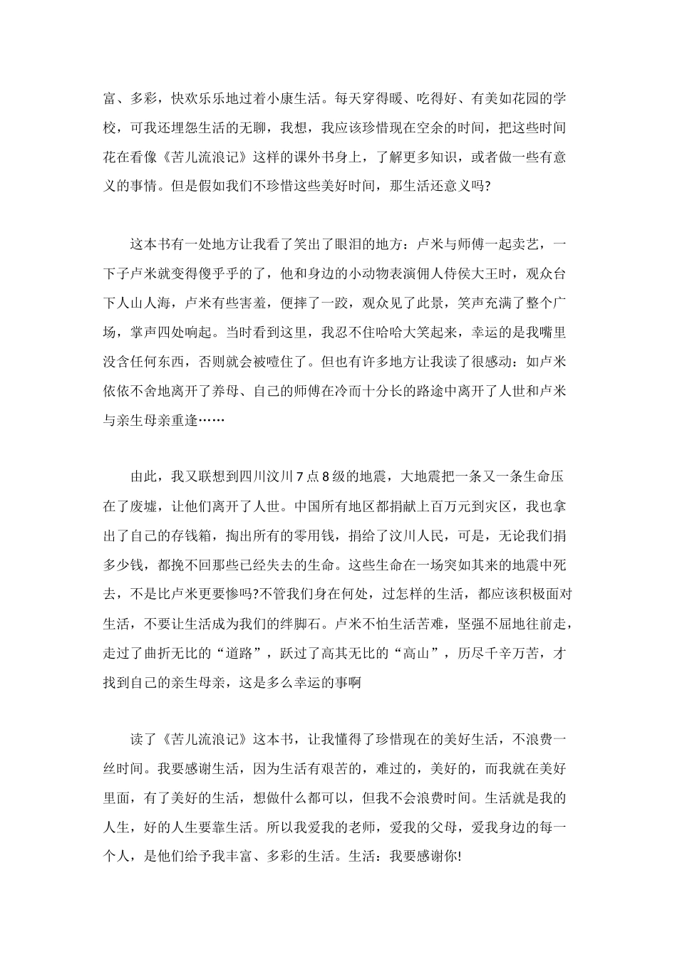 苦儿流浪记读后感_第2页