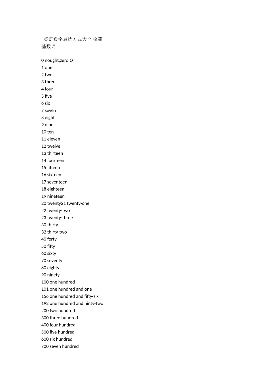 英语数字表达方式大全_第1页