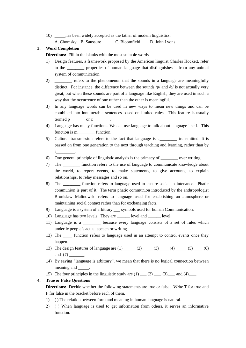 英语语言学--单元练习_第2页