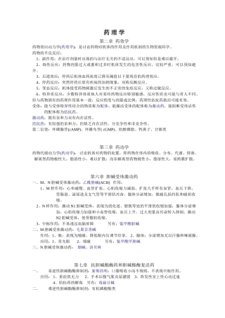 药理学知识点归纳---副本