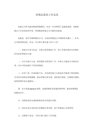 营销总监的工作总结