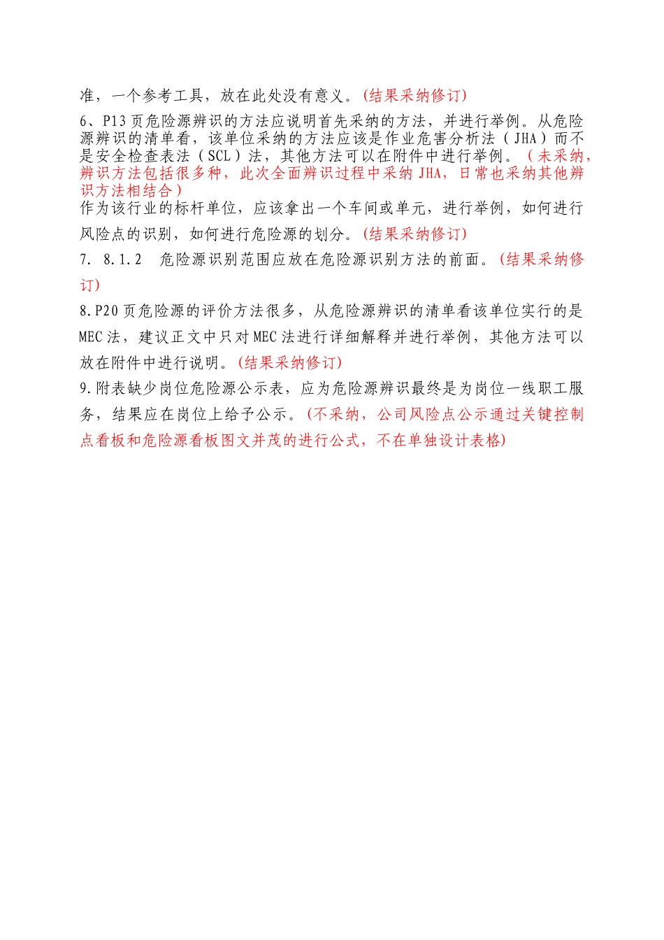 蒙牛乳业泰安有限公司风险分级管控专家评审意见汇总2_第3页