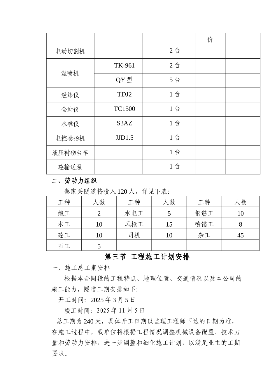 蔡家关隧道施工组织设计_第2页