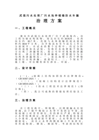 衡水武强污水处理厂水池裂缝处理