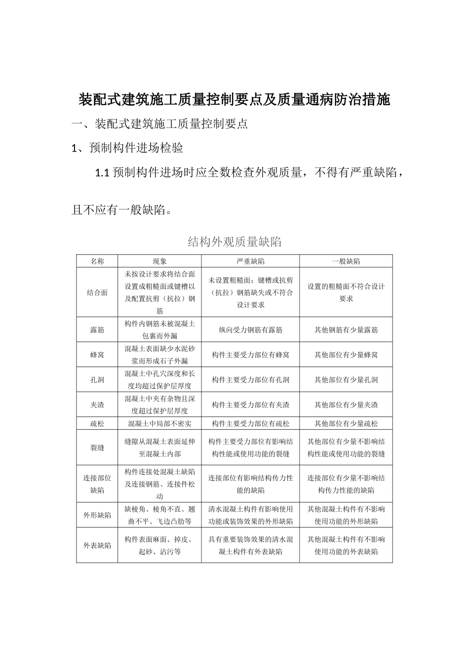 装配式建筑施工质量控制要点及质量通病防治措施_第1页