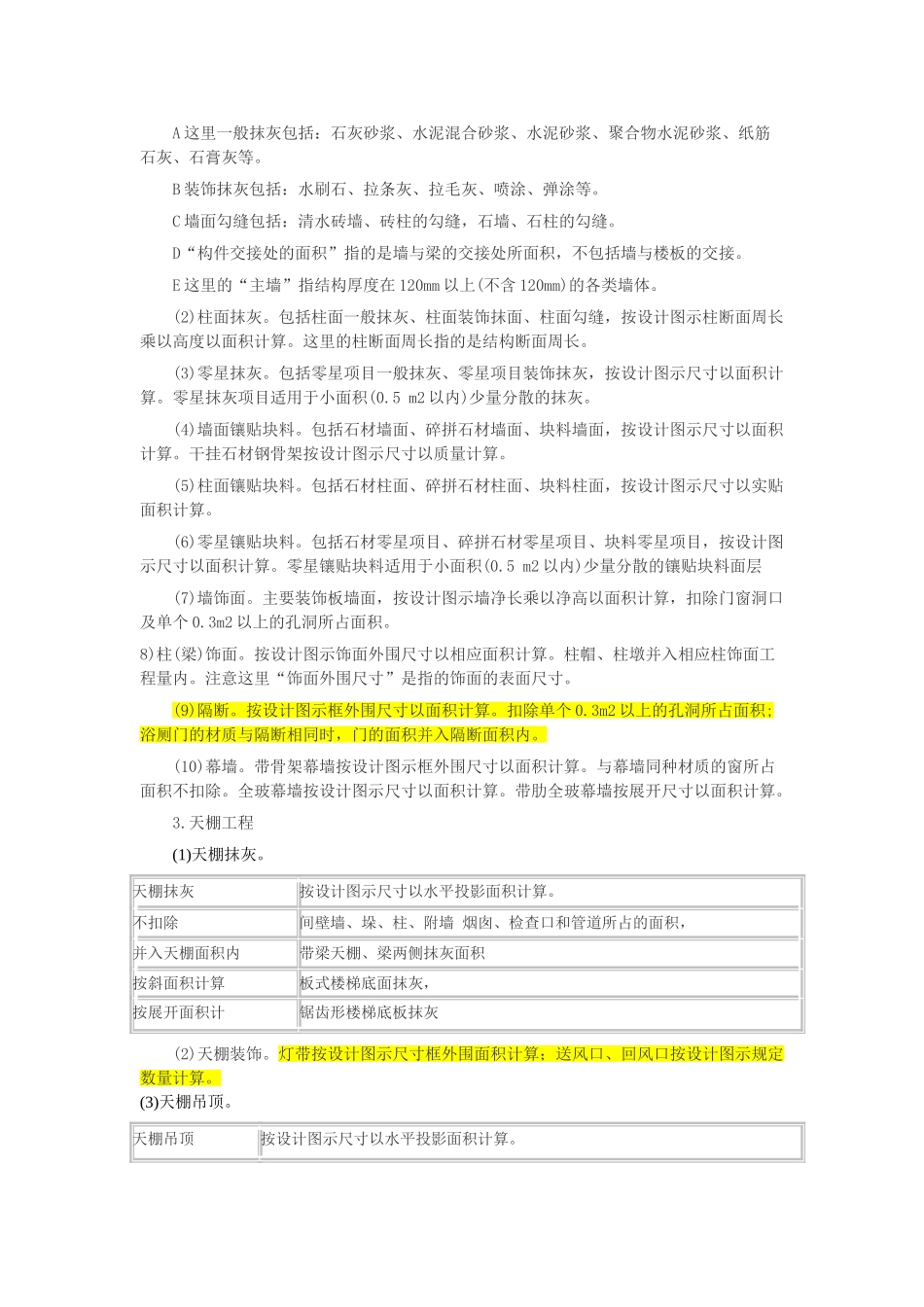 装饰装修工程清单工程量计算注意事项_第3页