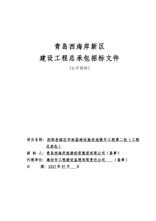 西部老城区市政基础设施改造提升工程第二包