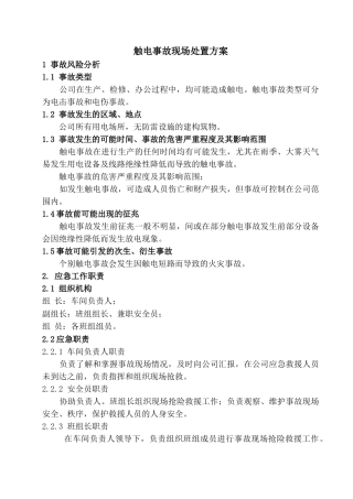 触电事故现场处置方案