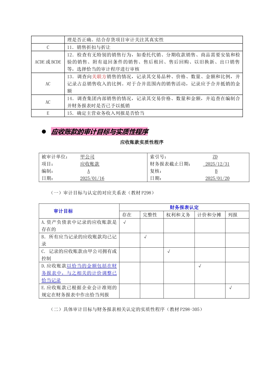 认定审计目标和审计程序_第3页