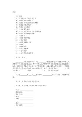 设立中外合资经营企业合同(计算机-)