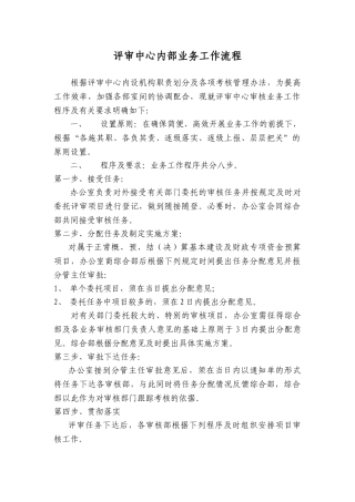 评审中心内部业务工作流程