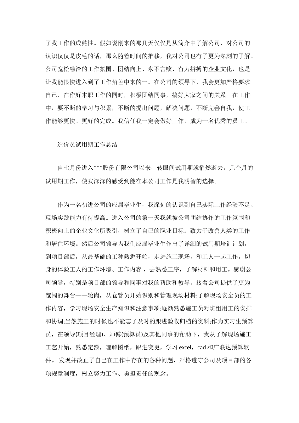 试用期工作总结范文两篇_第2页