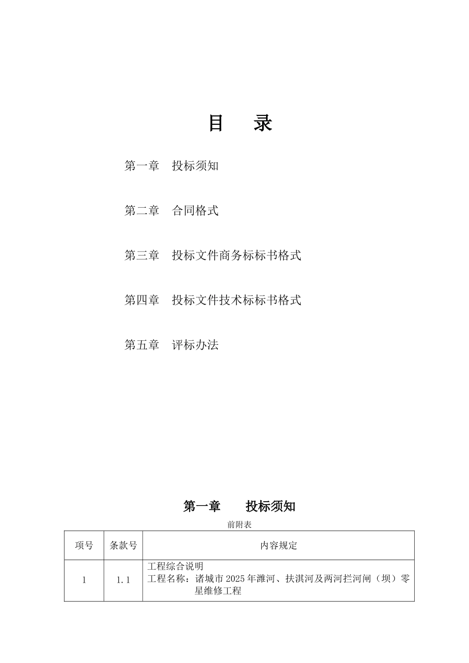 诸城市2025年潍河、扶淇河及两河拦河闸零星维修工程--监理招标文件_第2页