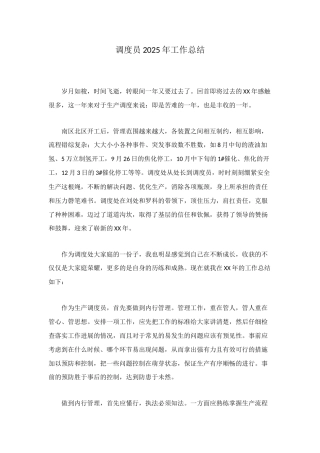 调度员2025年工作总结