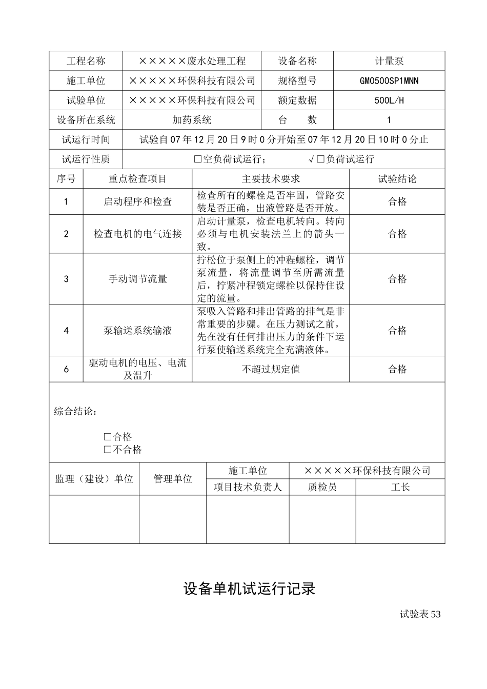 调试报告及设备单机试运行记录_第3页