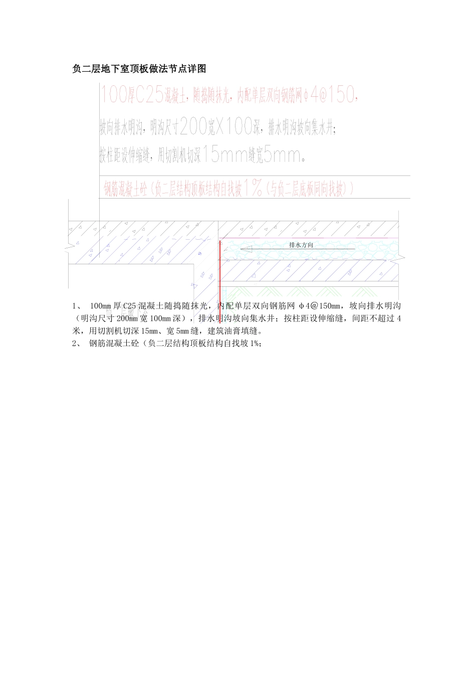 负二层地下室顶板做法节点详图_第1页