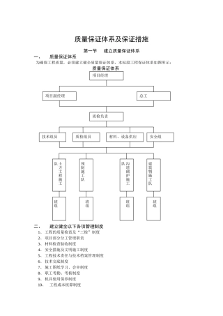 质量保证体系及安全保证措施