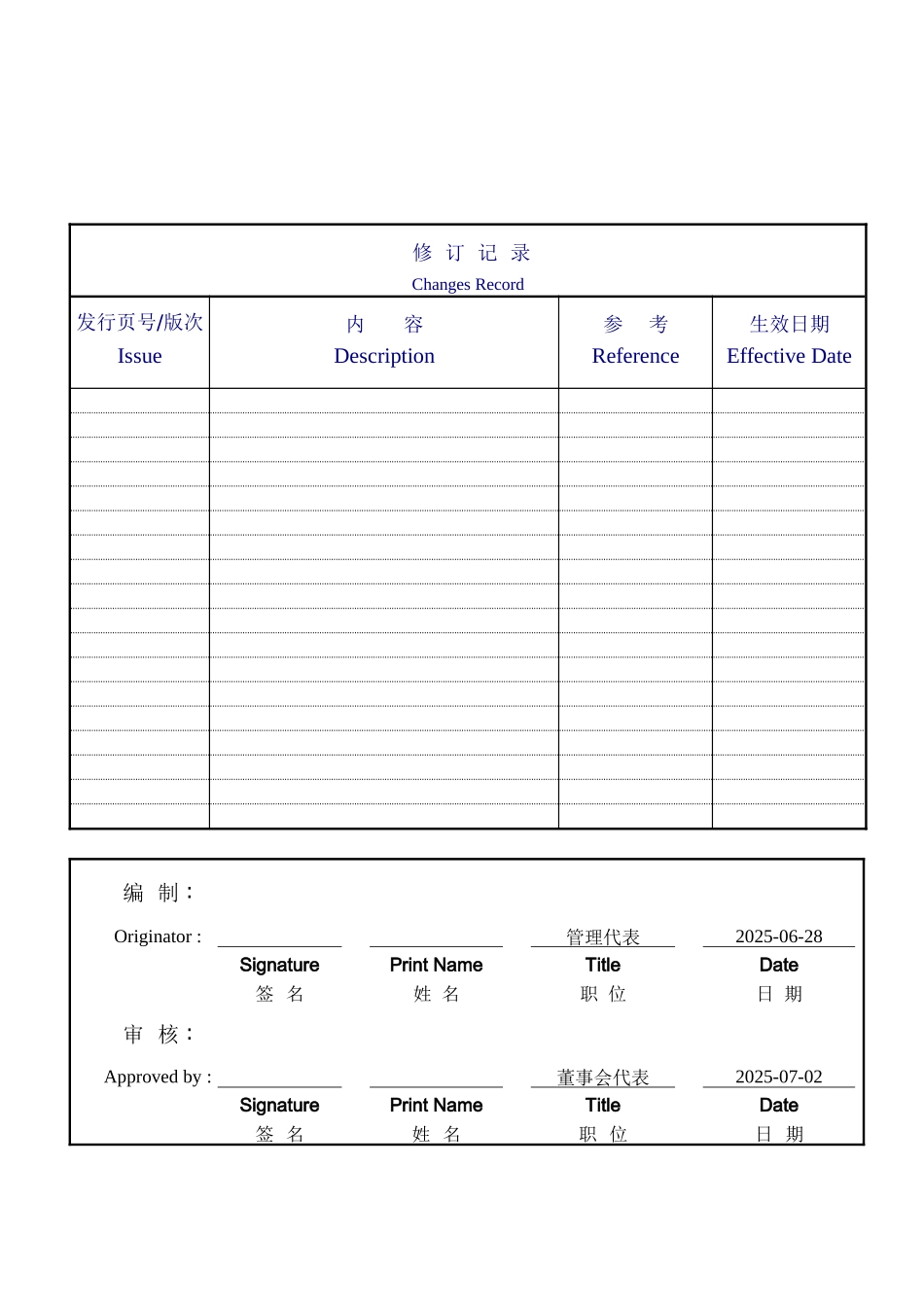 质量手册--线路板_第1页