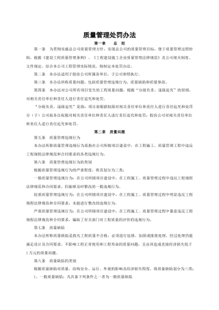 质量管理处罚办法