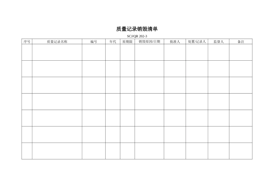 质量记录销毁清单202-3_第1页