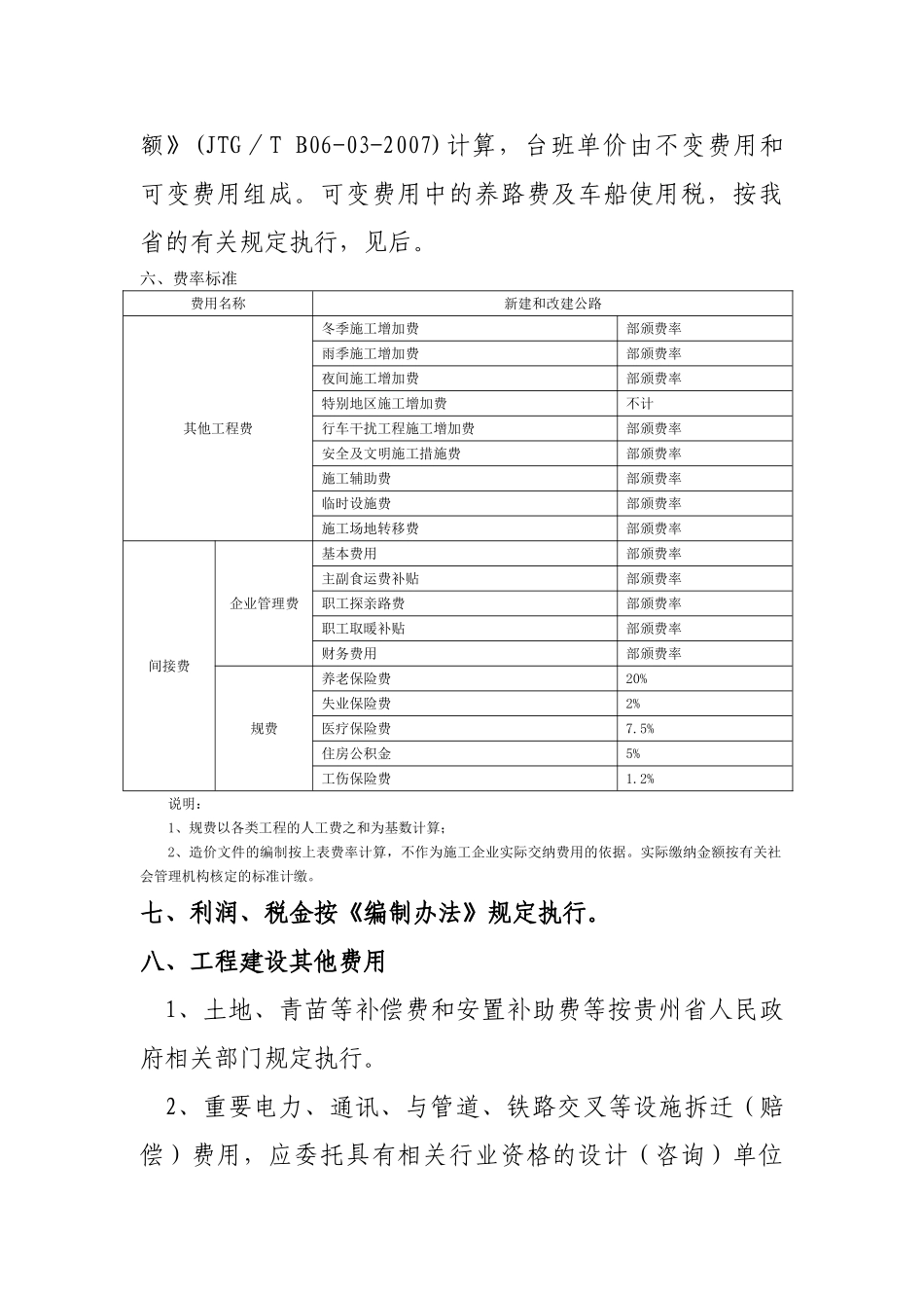 贵州省公路工程基本建设项目概、预算编制补充规定_第3页