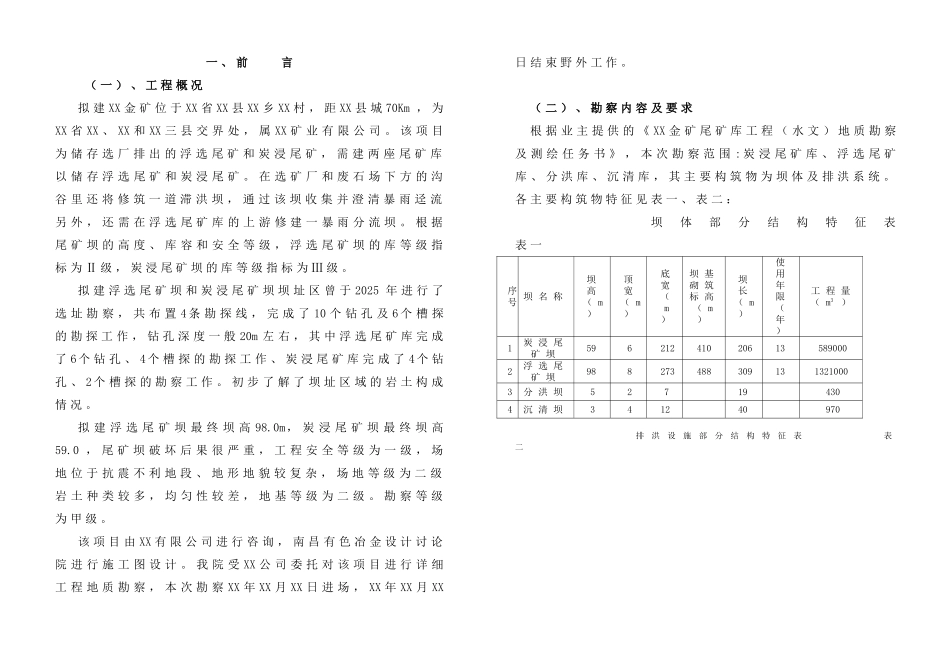 贵州省贞丰县某金矿尾矿库岩土工程勘察_第1页