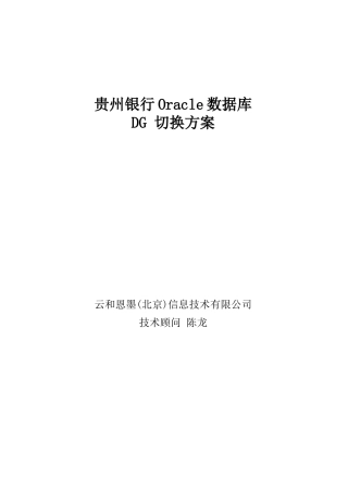 贵州银行DG切换方案