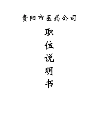 贵阳市医药公司职务说明书全套