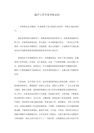 超声工作年度考核总结