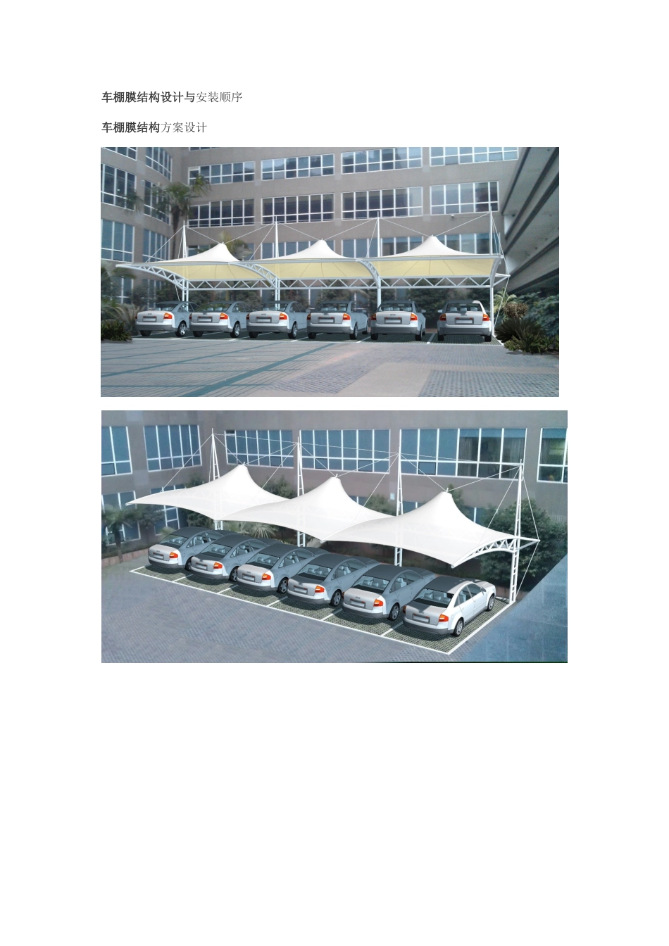 车棚膜结构设计与安装过程_第1页