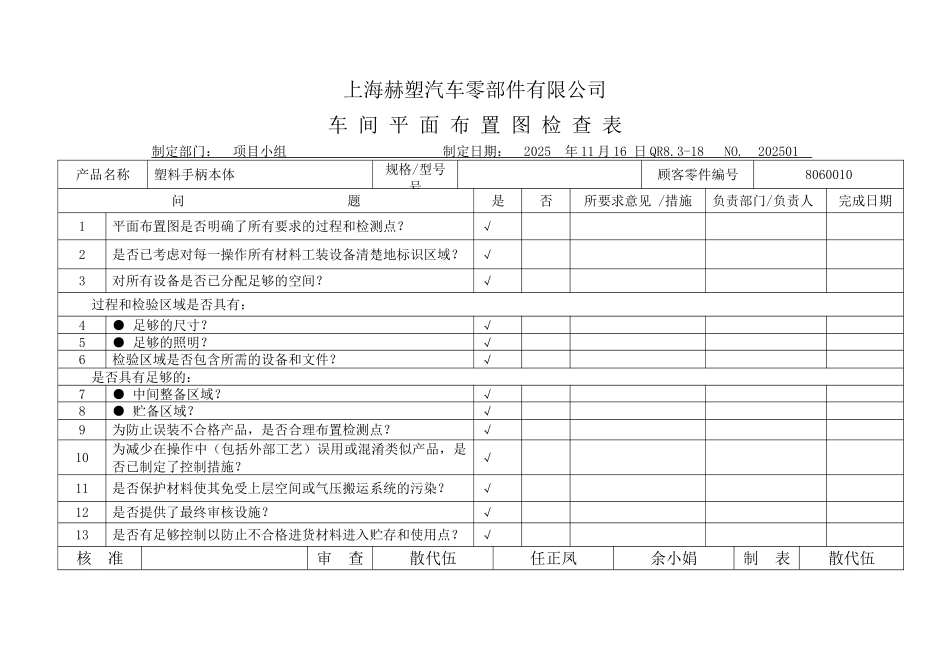 车间平面布置图检查表_第1页