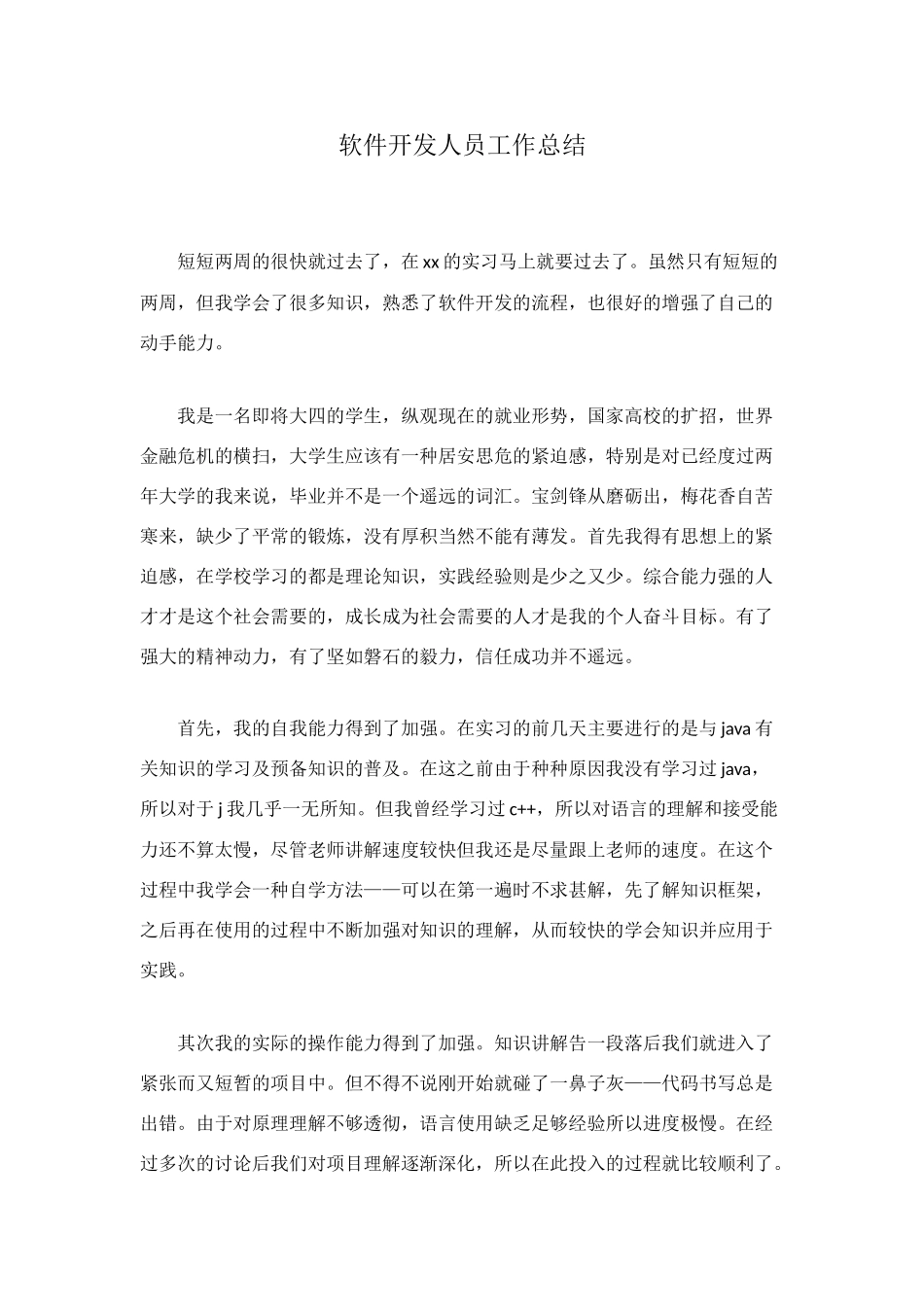 软件开发人员工作总结_第1页