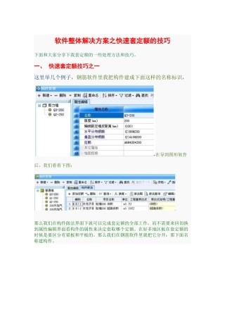 软件整体解决方案之快速套定额的技巧
