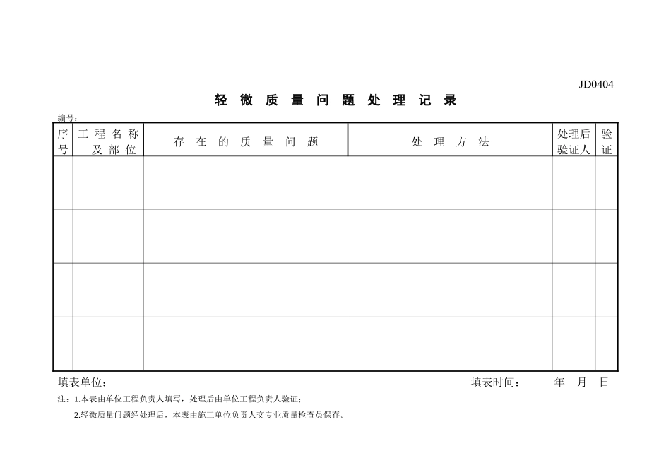 轻微质量问题处理记录_第1页
