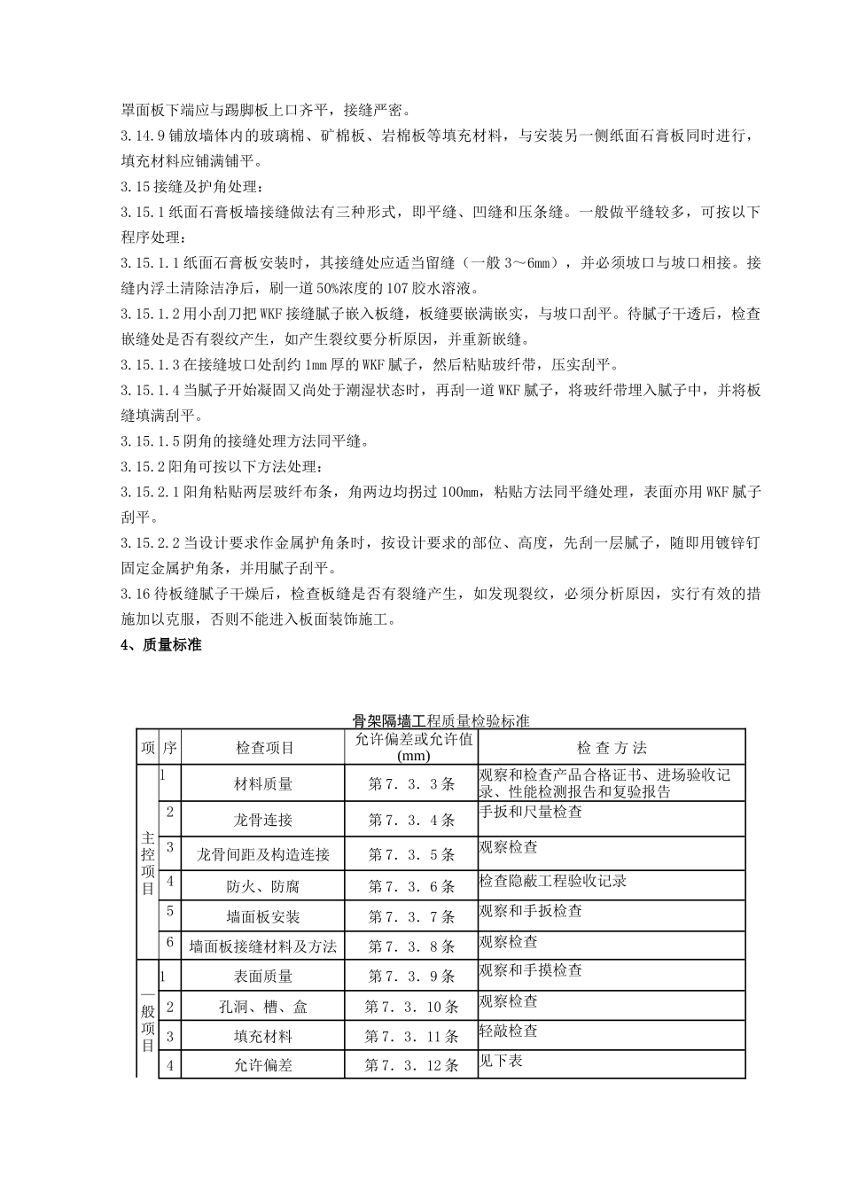轻钢龙骨石膏罩面板隔墙工程质量管理_第3页