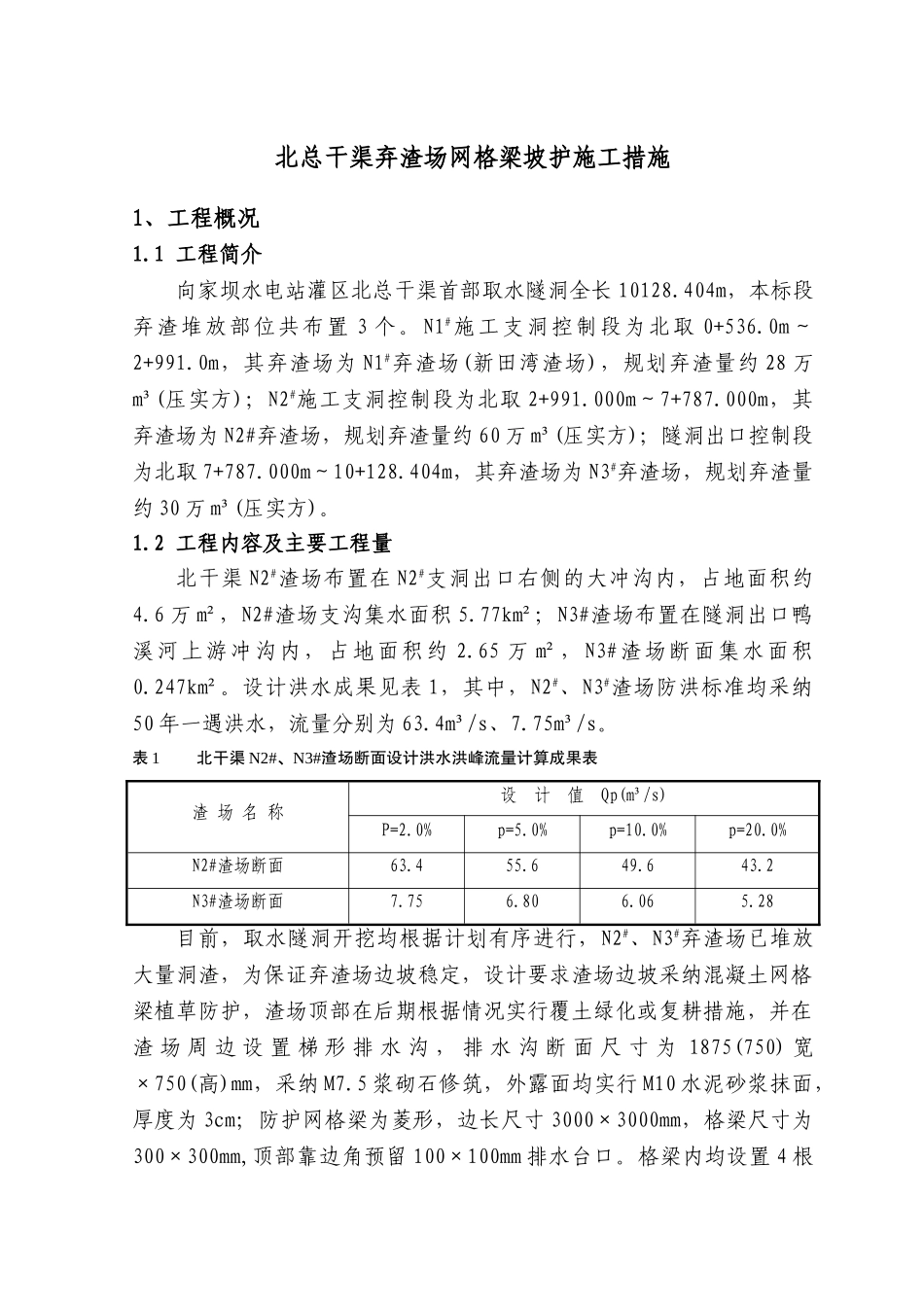 边坡防护网格梁施工措施_第1页